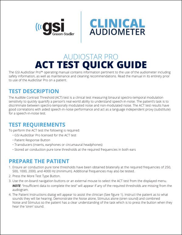 ACT test quick guide